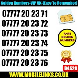 Golden Numbers VIP UK EE Network SIM Card – Easy to Remember Numbers- B462G